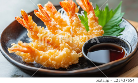 サクサクの天ぷらエビと和食の美しさ サクサクの天ぷらエビと和食の美しさ 123437654