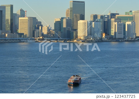 東京湾を走る水上バス 東京湾の観光船 東京湾を走る水上バス 東京湾の観光船 123437725
