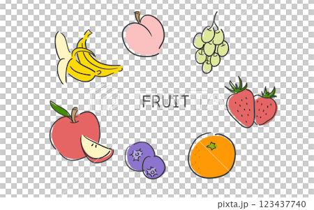 Hand-drawn of fruits collection Hand-drawn of fruits collection 123437740