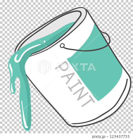 Illustration of a paint can with a flow of paint 123437755