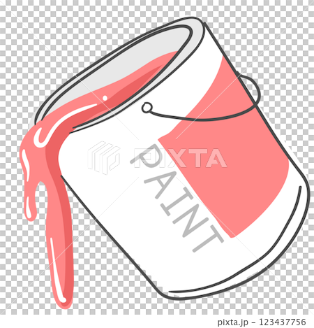 Illustration of a paint can with a flow of paint 123437756