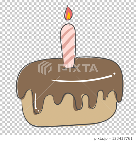 Illustration of chocolate cake with candles on it 123437761