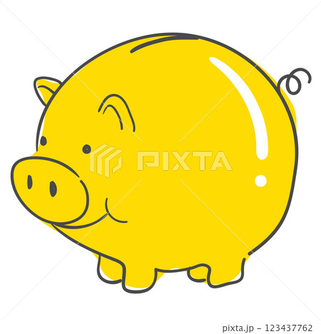 Illustration of a yellow piggy bank 123437762