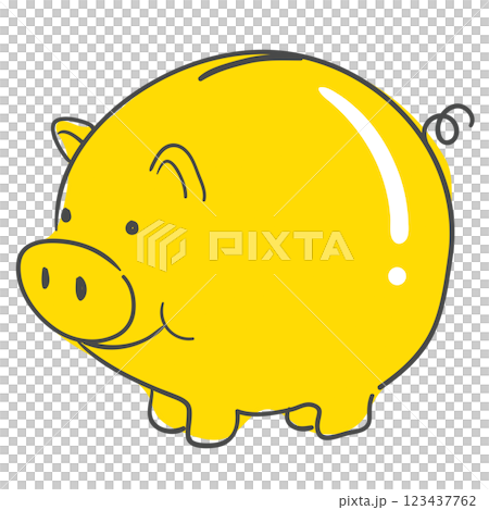 Illustration of a yellow piggy bank 123437762