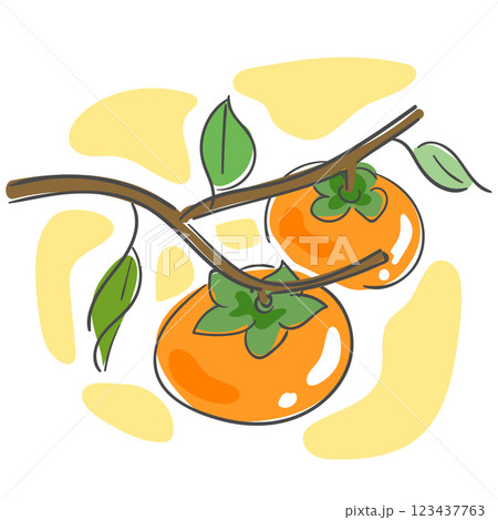An illustration of a persimmon tree 123437763