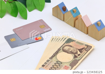 お金とクレジットカードのイメージ 123438125