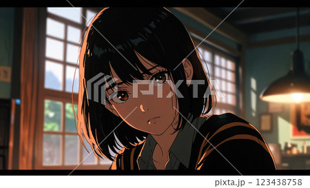 部屋にいる女性 123438758