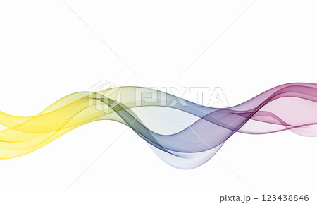 Wave abstract element with colorful gradient lines. Curved flow of wave movement. 123438846