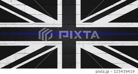 UK Police Support Flag painted on a wall UK Police Support Flag painted on a wall 123439419
