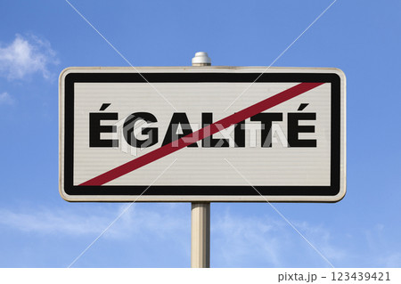 Equality - French exit city sign Equality - French exit city sign 123439421