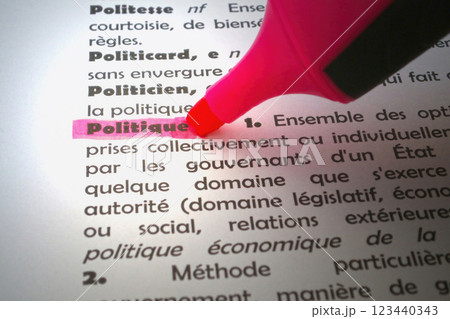 Politics highlighted in a French dictionary 123440343