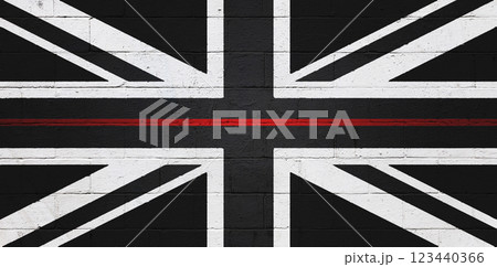 UK Firefighter Support Flag painted on a wall UK Firefighter Support Flag painted on a wall 123440366