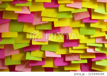 Post it notes on wall Post it notes on wall 123440394