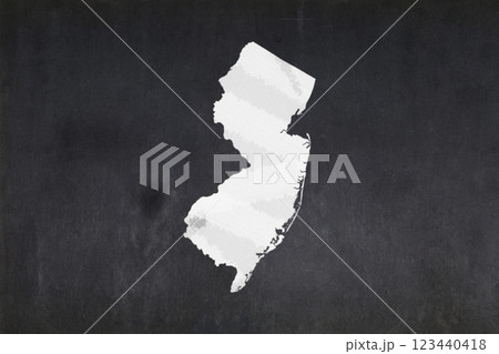 Map of New Jersey drawn on a blackboard 123440418