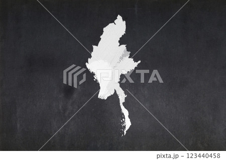 Map of Myanmar drawn on a blackboard 123440458