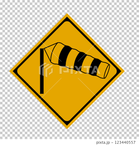 Crosswind warning sign 123440557