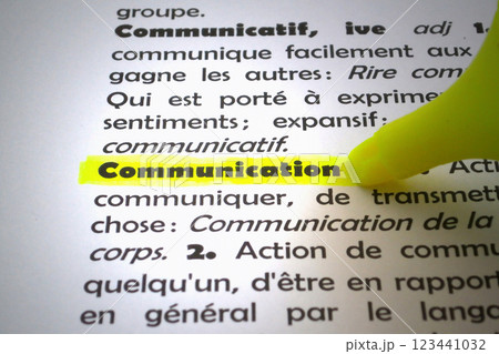 Communication highlighted in the dictionary Communication highlighted in the dictionary 123441032