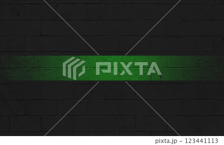 Thin Green Line Flag painted on a wall 123441113