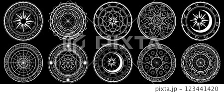 魔法陣10種セット　異世界風の手書き文字 123441420