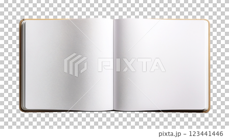 Blank Open Notebook with High-Quality White Pages 123441446