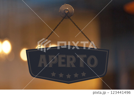 Aperto - Open sign in Italian Aperto - Open sign in Italian 123441496