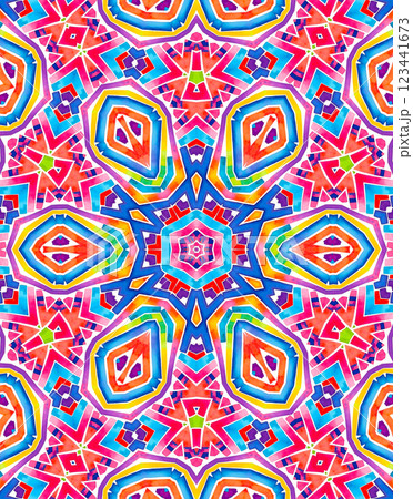 Kaleidoscopic background with bright abstract colorful pattern 123441673