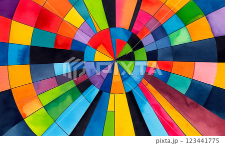 Abstract bright multicolor background, colorful concentric pattern 123441775