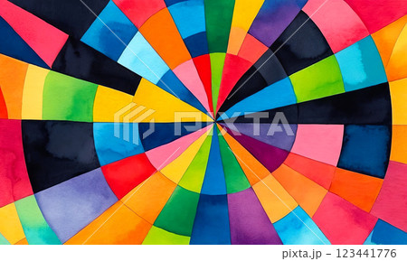 Abstract bright multicolor background, colorful concentric pattern 123441776