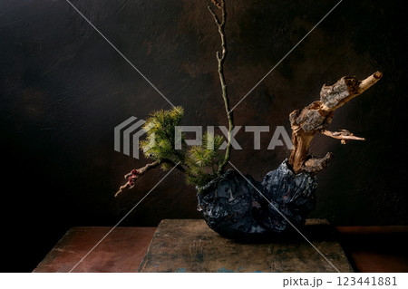 Botanical arrangement ikebana 123441881