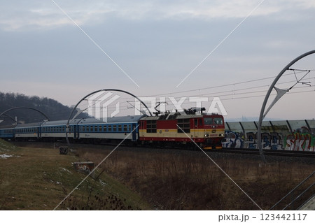 A rare locomotive pulling a express 123442117