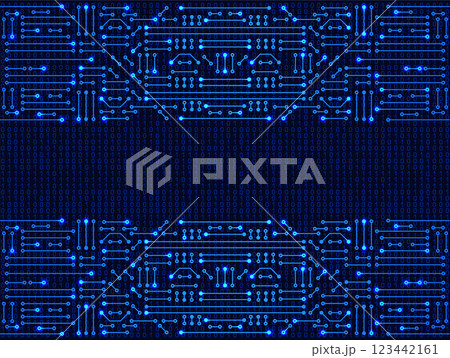 Electronic circuit frame on binary code background. High tech concept. Digital banner. Electronic circuit frame on binary code background. High tech concept. Digital banner. 123442161
