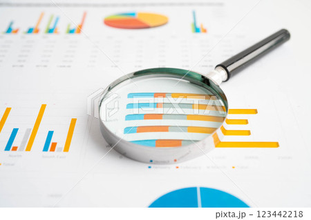 Magnifying glass on charts graphs paper. Financial development, Banking Account, Statistics, Investment Analytic research data economy. Magnifying glass on charts graphs paper. Financial development, Banking Account, Statistics, Investment Analytic research data economy. 123442218