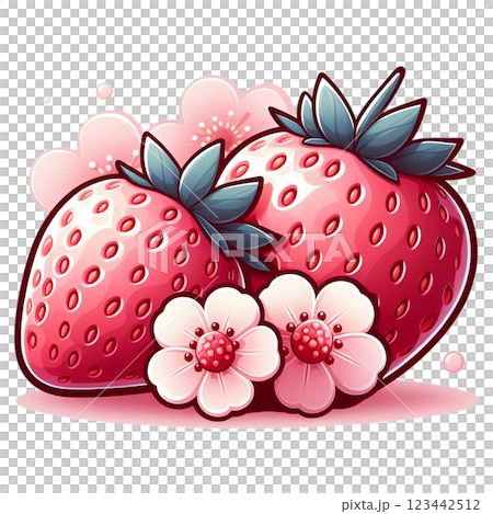 可愛い苺のイラスト 123442512