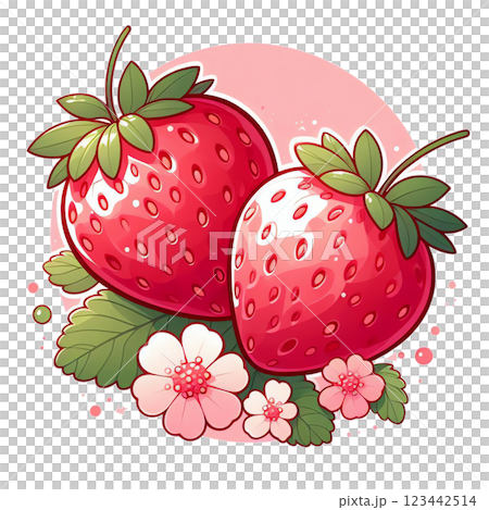 可愛い苺のイラスト 123442514