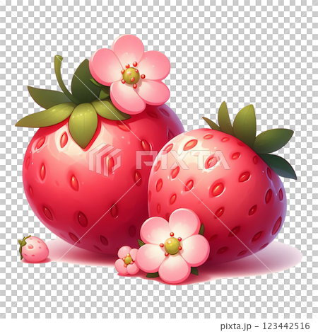 可愛い苺のイラスト 123442516