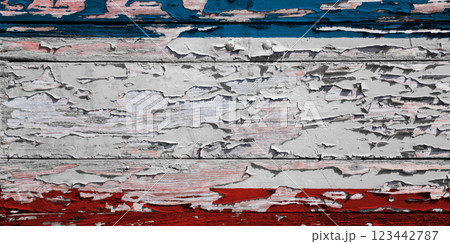 Flag of the Republic of Crimea painted on a board Flag of the Republic of Crimea painted on a board 123442787
