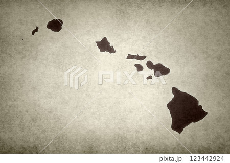 Map of Hawaii printed on a paper Map of Hawaii printed on a paper 123442924