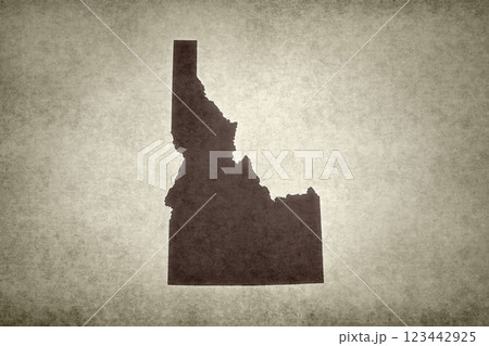Map of Idaho printed on a paper 123442925