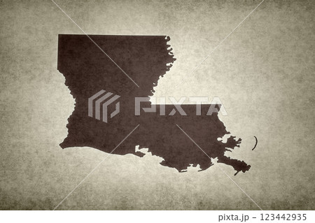 Map of Louisiana on a paper 123442935