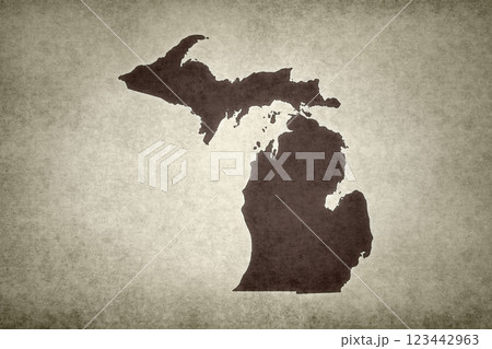 Map of Michigan on a paper Map of Michigan on a paper 123442963