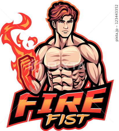 Fire fist esport mascot 123443352