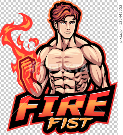 Fire fist esport mascot 123443352