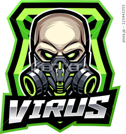 Virus gas mask esport mascot 123443355