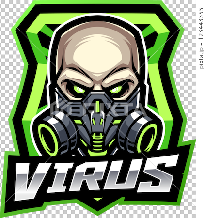 Virus gas mask esport mascot 123443355
