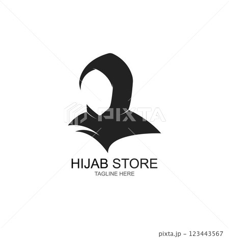 Muslimah hijab Logo template vector 123443567