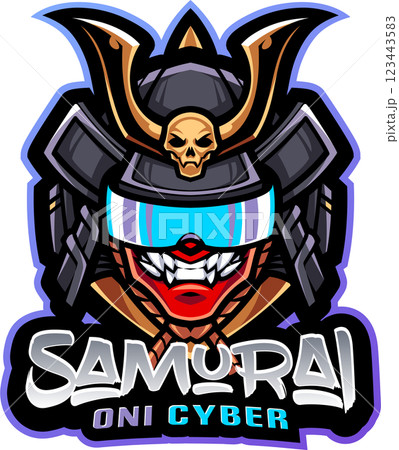Samurai oni cyber mascot 123443583