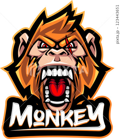 Monkey head esport mascot 123443651