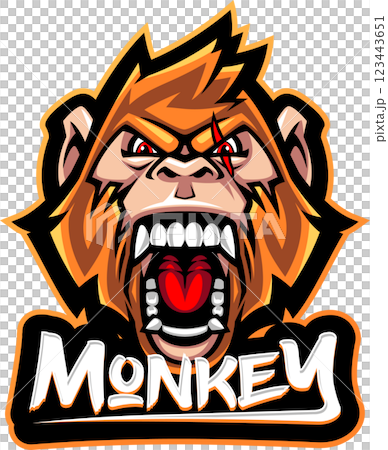 Monkey head esport mascot 123443651