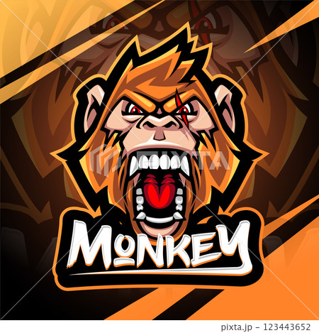 Monkey head esport mascot logo design Monkey head esport mascot logo design 123443652