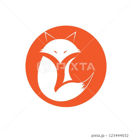 Creative circle fox logo vector 123444032